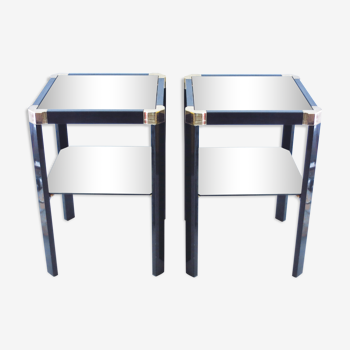 Pair of black and gold side tables Romeo Rega