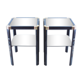 Pair of black and gold side tables Romeo Rega