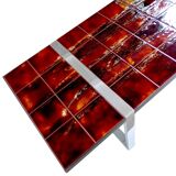 Large Chrome Ceramic Side Table