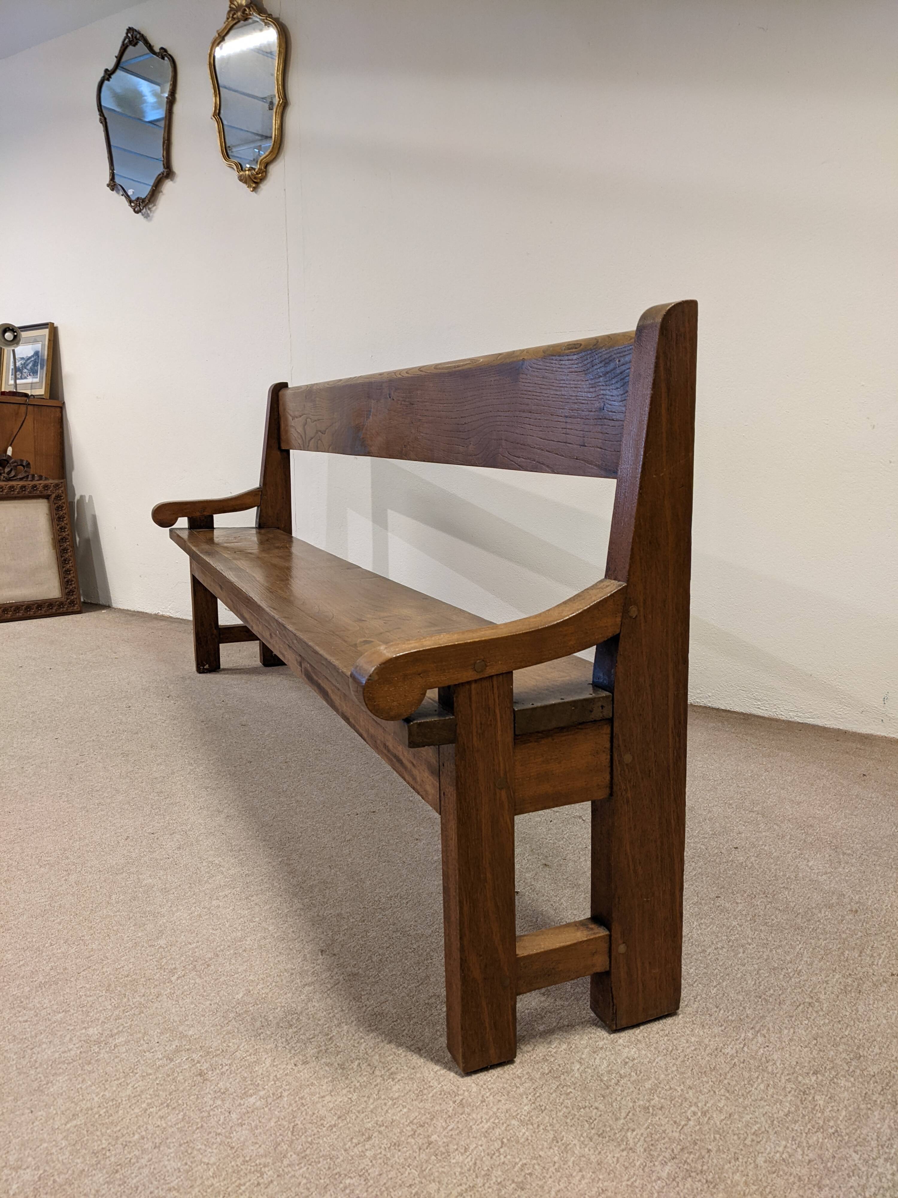 Banc en chêne et châtaignier