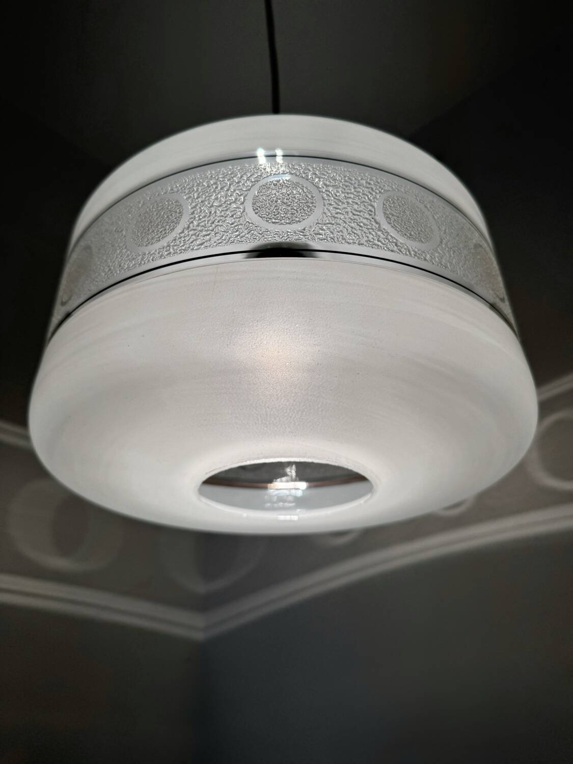 Space Age Glass Chandelier 70s