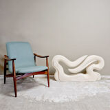 Vintage abstract art statue stone sculpture XL 'Wave'