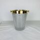 Hollywood regency cut crystal and gold metal champagne bucket