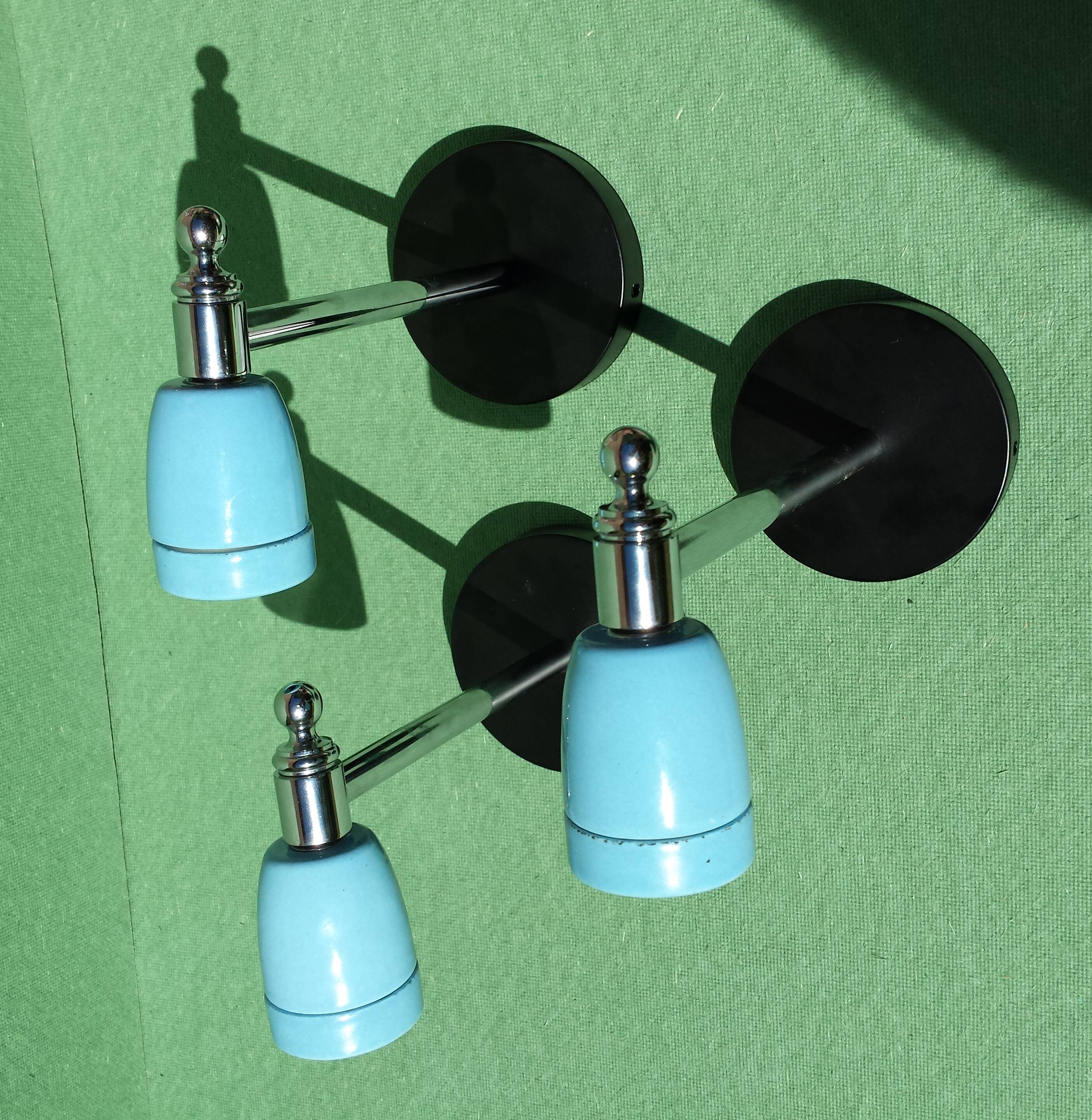 3 Chrome Porcelain Wall Lights Lighting Fixtures