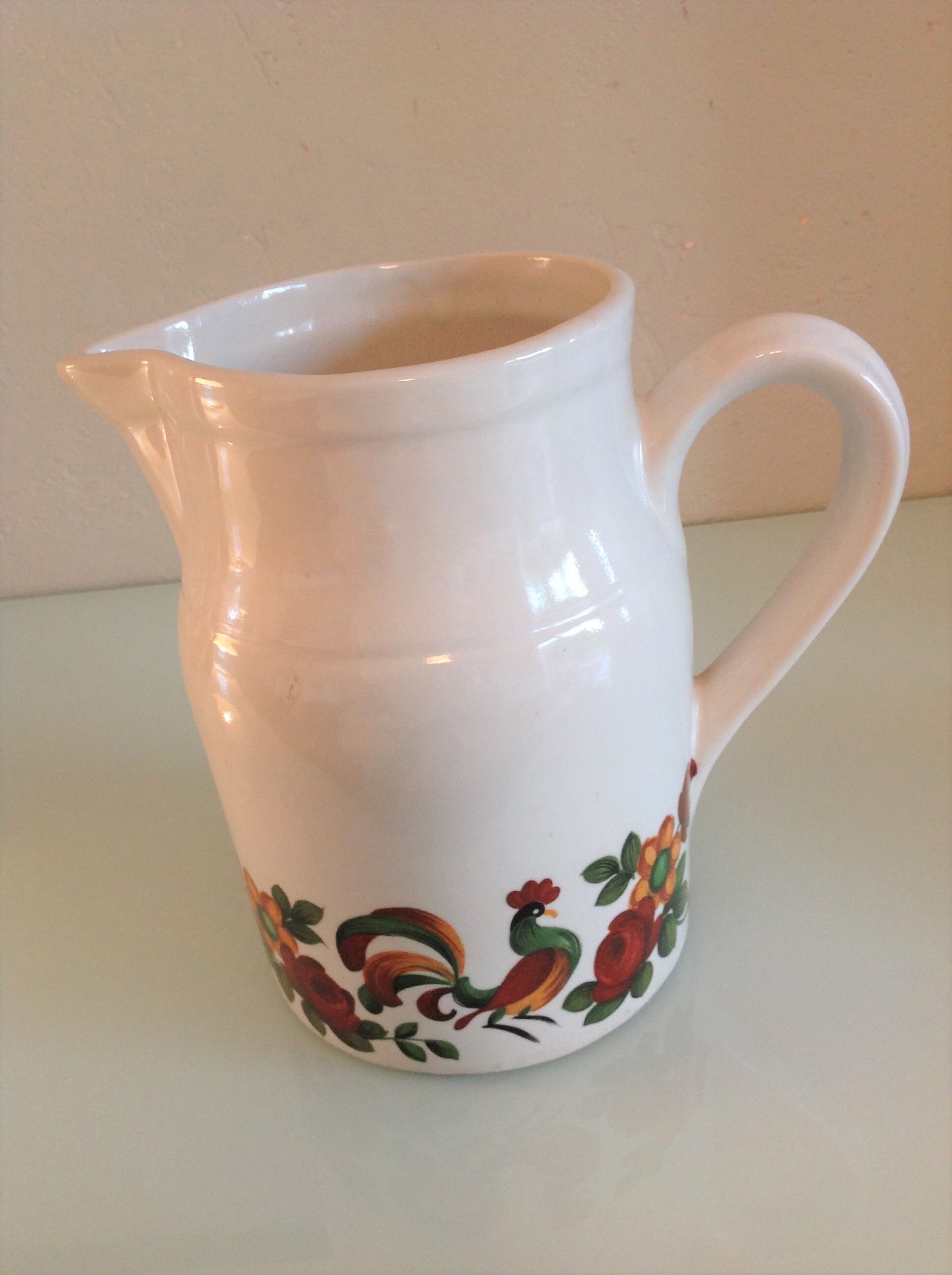 Pitcher in white ceramic by Grespots Digoin / vintage 70s