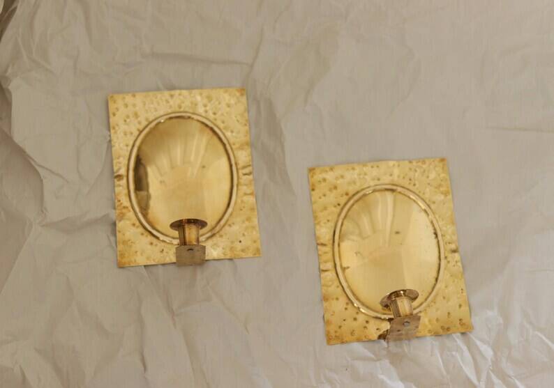 Pair of Swedish Brass Wall Sconces
