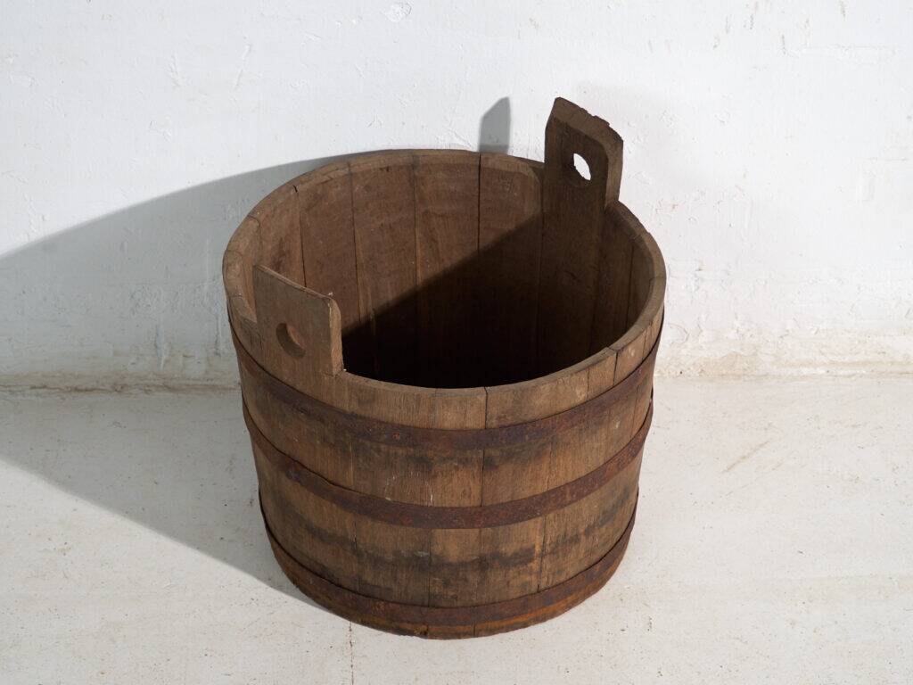 Old wooden barrel with iron straps – Central Europe, circa 1920