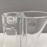 Vintage glass candlesticks/vases from the Danish Holmegaard glassworks.