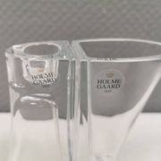 Vintage glass candlesticks/vases from the Danish Holmegaard glassworks.