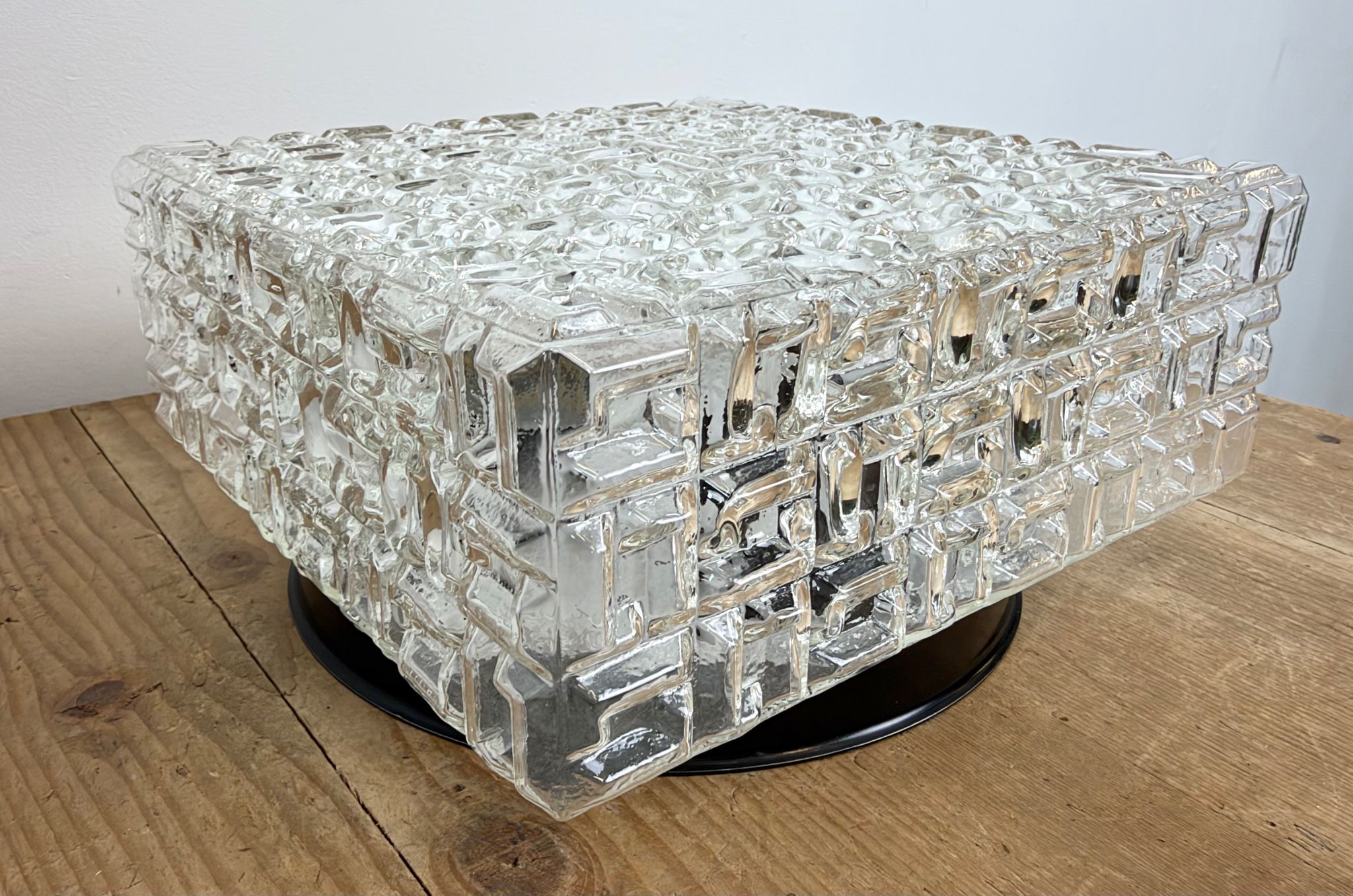 Vintage Glass Wall Or Ceiling Light, 1970s