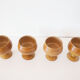 Set of ceramic stemmed glasses 1970