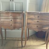Pair of 18th century 3-drawer bedside tables