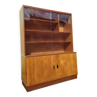 Vintage glass bookcase - Wood