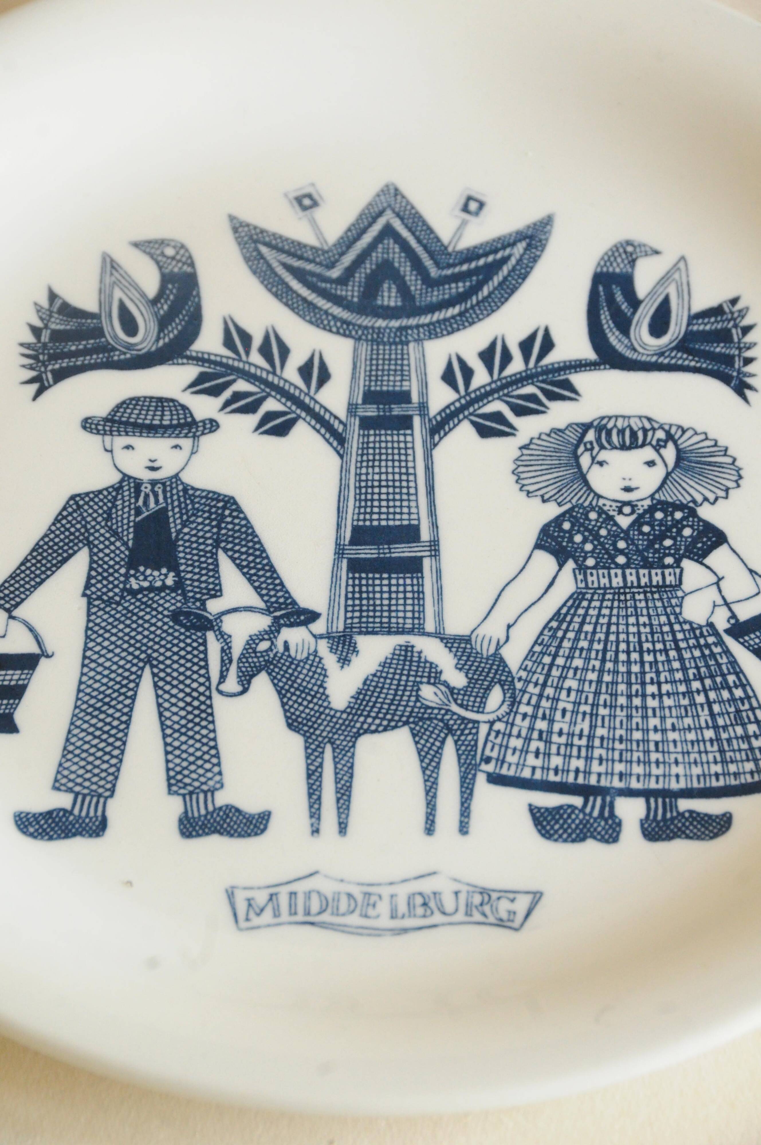 Royal Blue and White Dutch Vintage Folk Decor Plate Collection