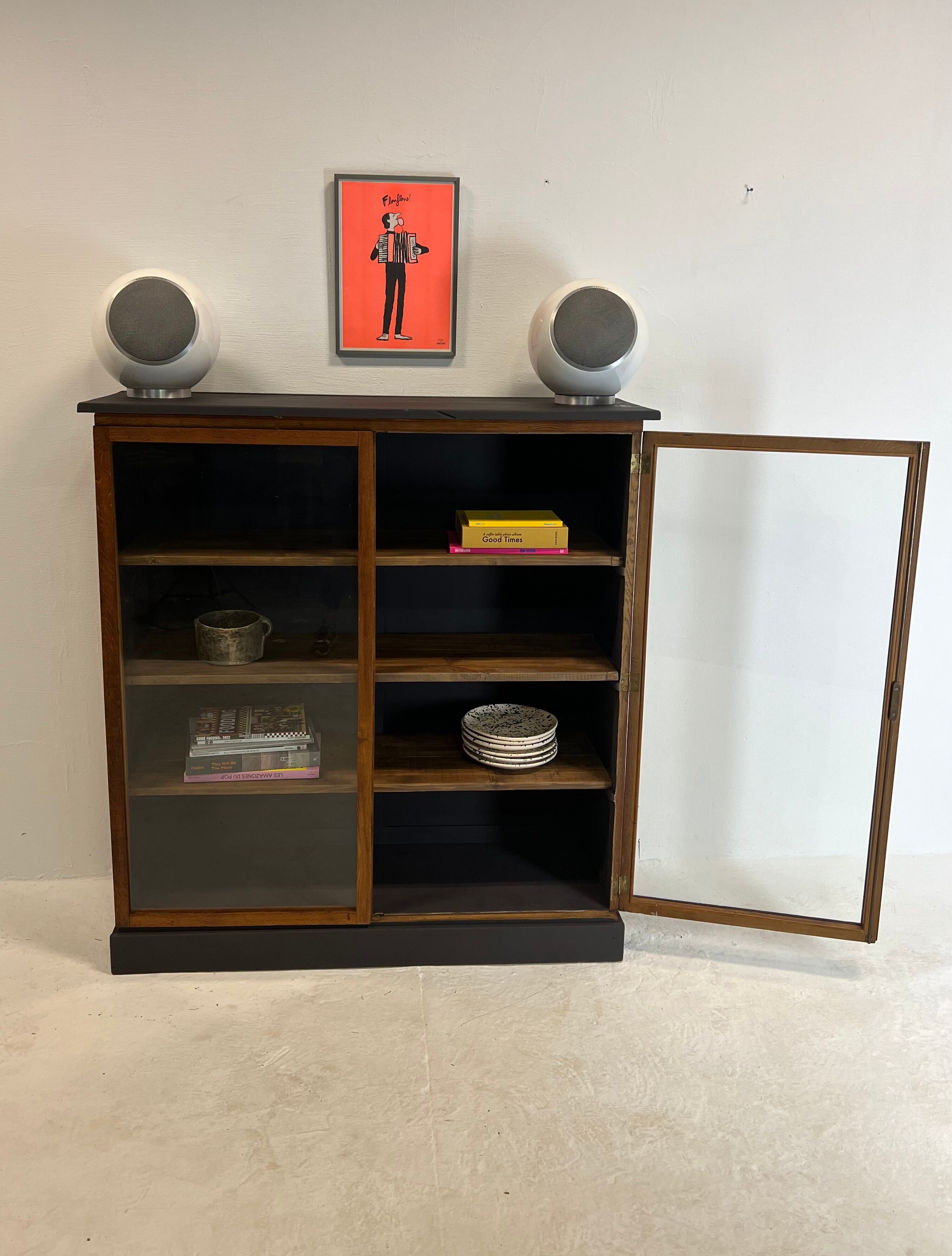 Oak showcase from the 50s