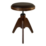 Vintage 60s tripod oak stool