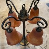 4 tulip lamp in orange glass leg