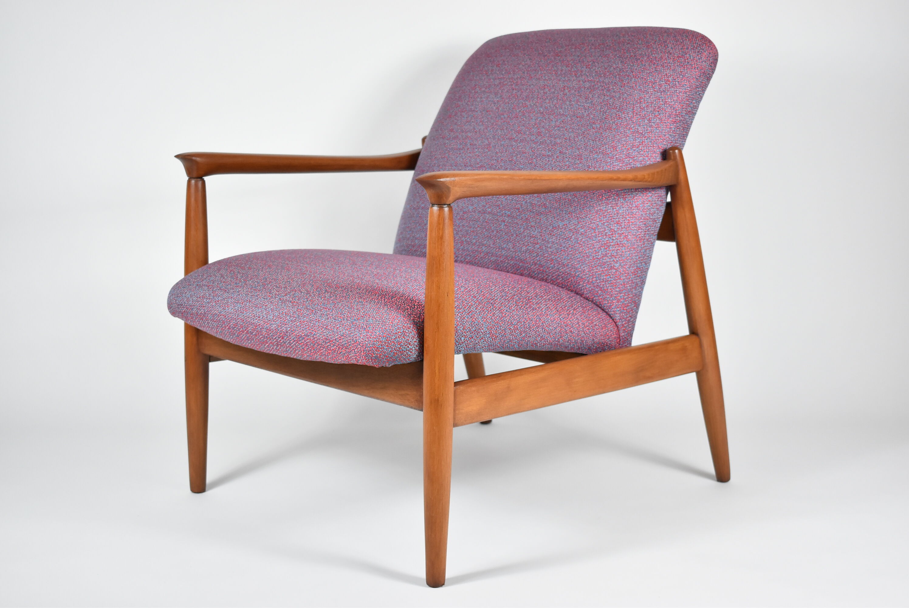Original restored armchair GFM-64, signed by designer E.Homa, 1960s