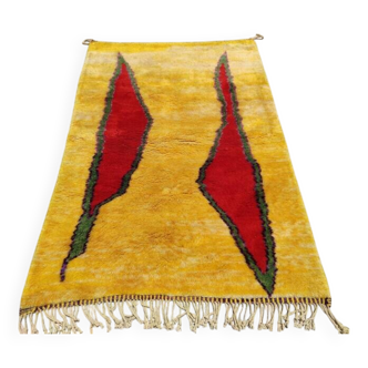 Tapis jaune de laine marocain 150cm/250cm