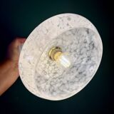 Vintage wall lamp with white clichy glass shade