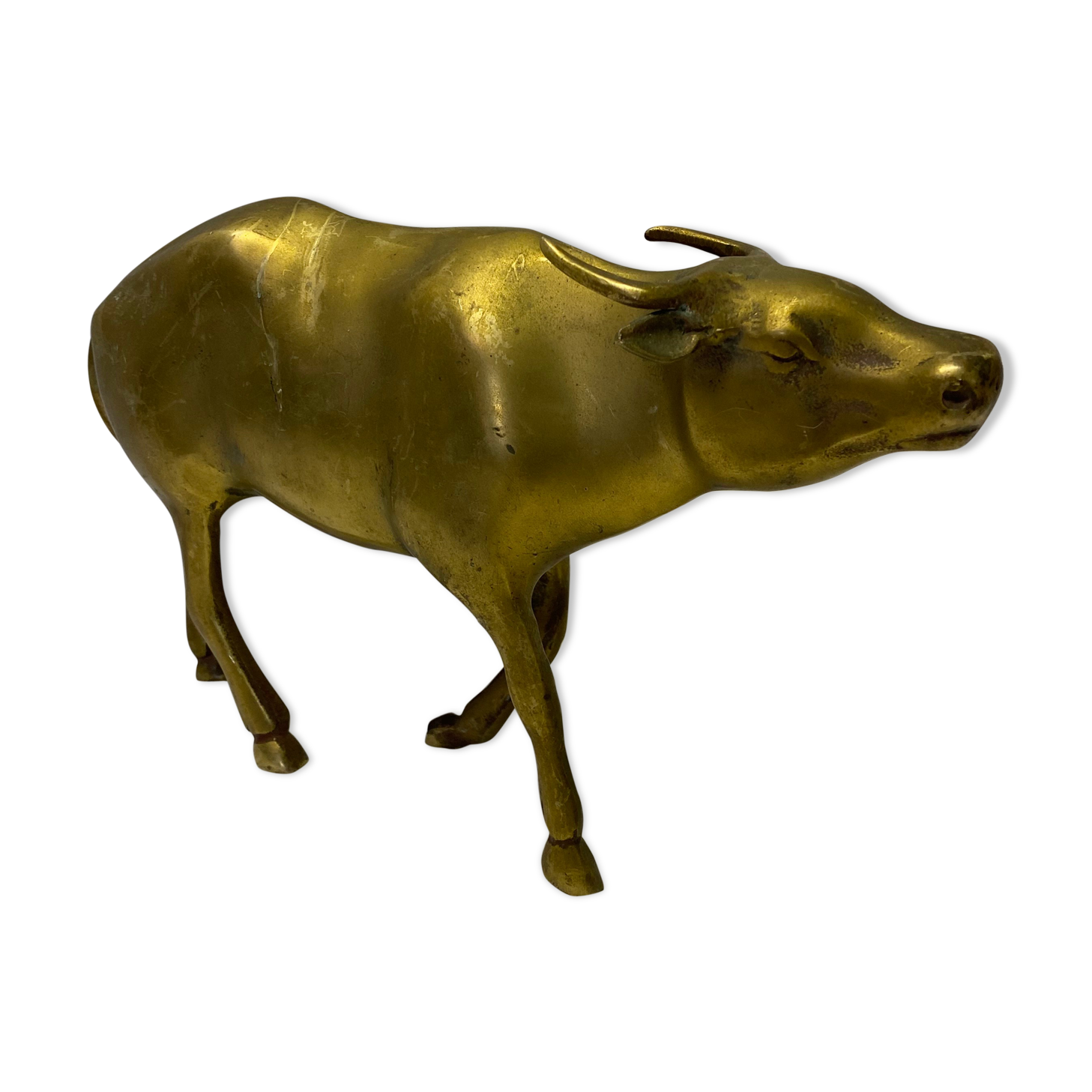 Brass buffalo figure