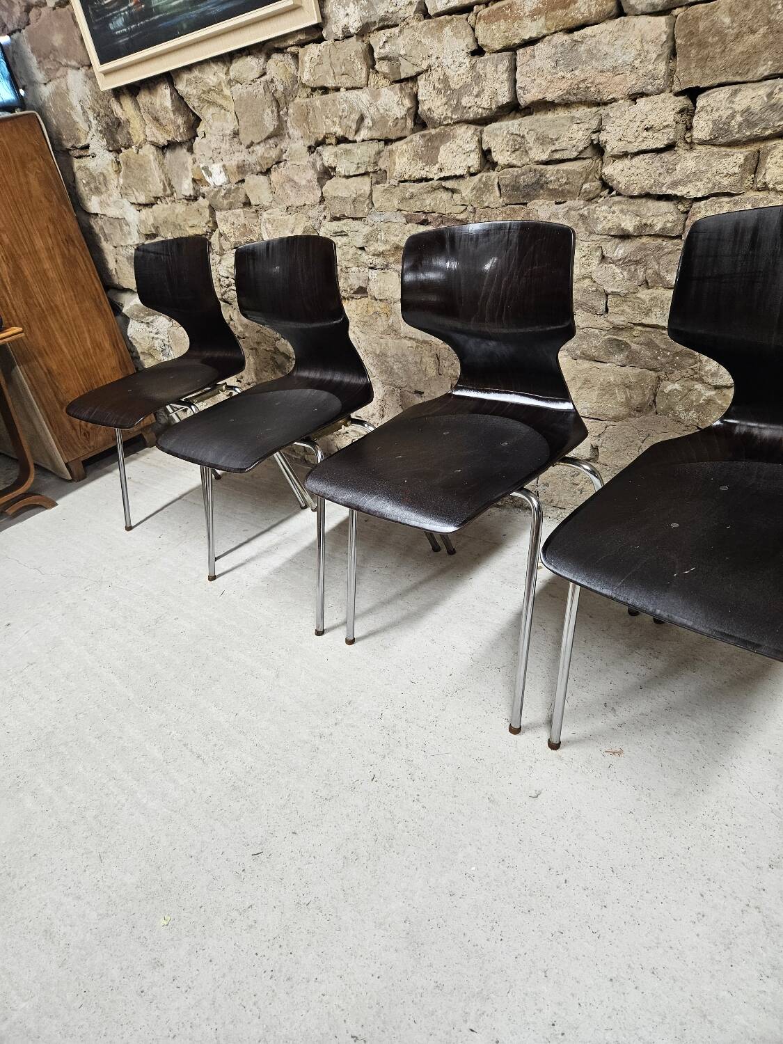 Lot 4 chaises
Flötotto pagwood 1960"