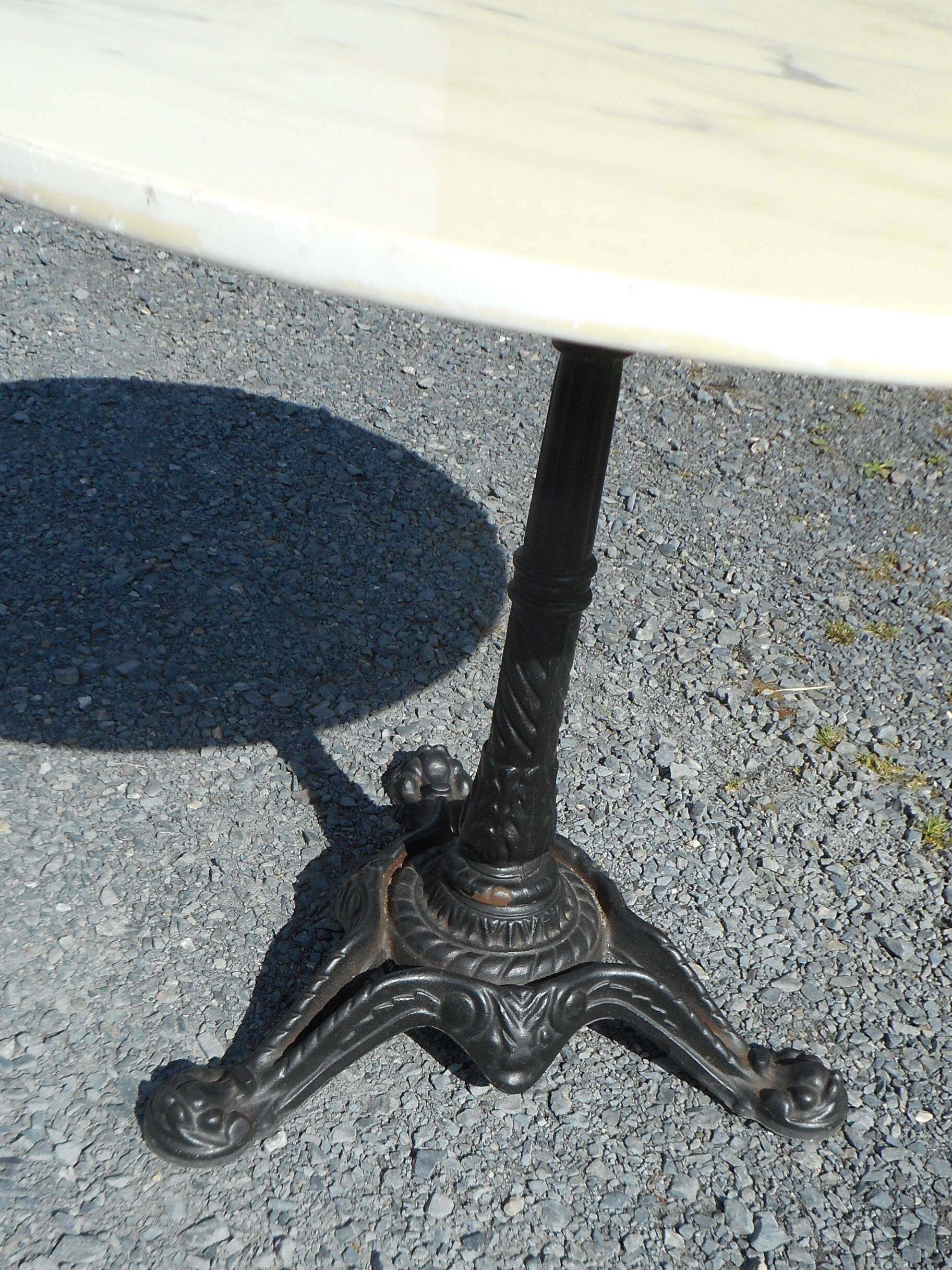 large pedestal table bistro table with marble top 90cm