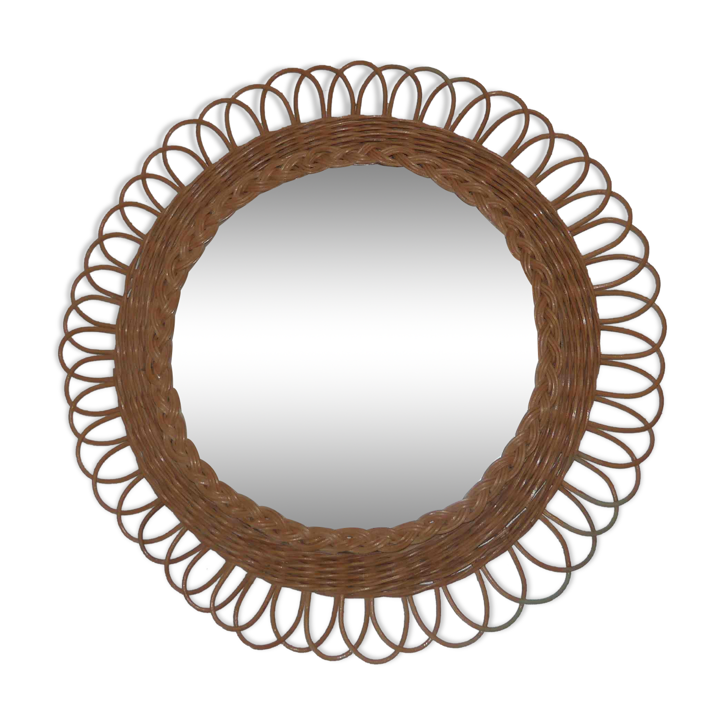 Old rattan mirror 50's years