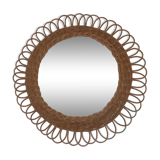 Old rattan mirror 50's years
