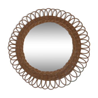 Old rattan mirror 50's years