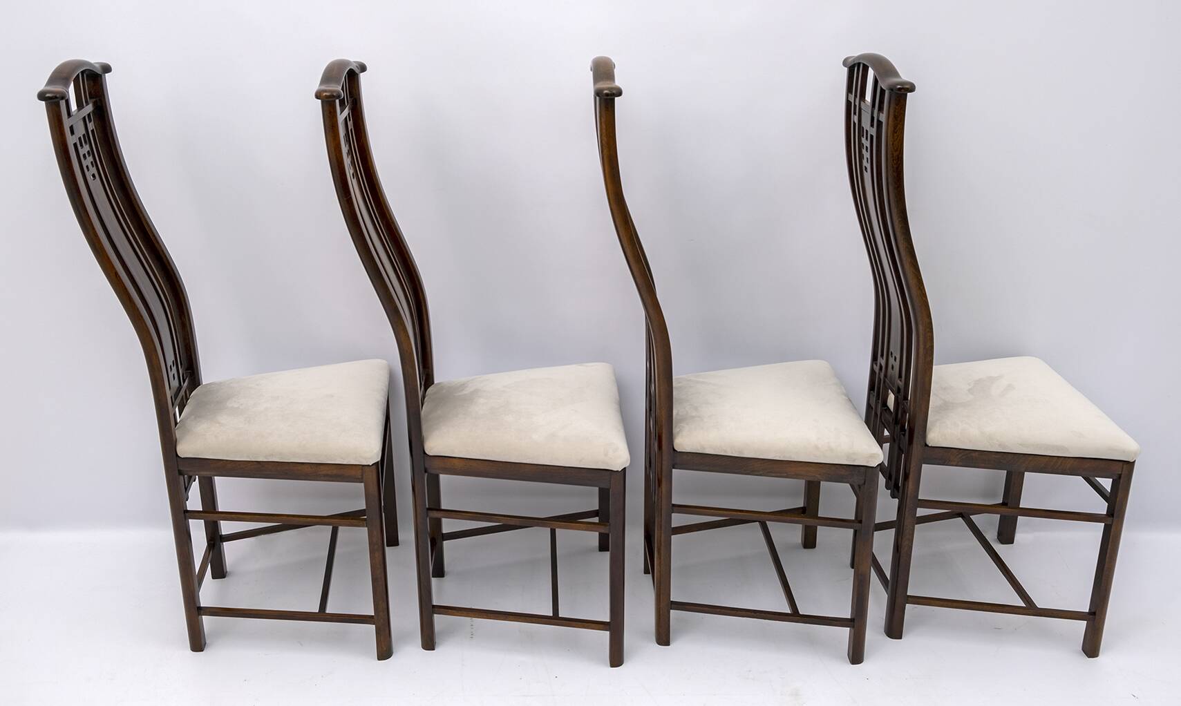 Four Giorgetti Italian Dinning Armchairs "Gallery", 1980s