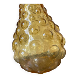 Amber-colored Empoli glass bottle/vase, 1970s