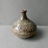 vase en grès émaillé et scarifié années 80
