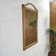 Rattan mirror and leather 100x60
