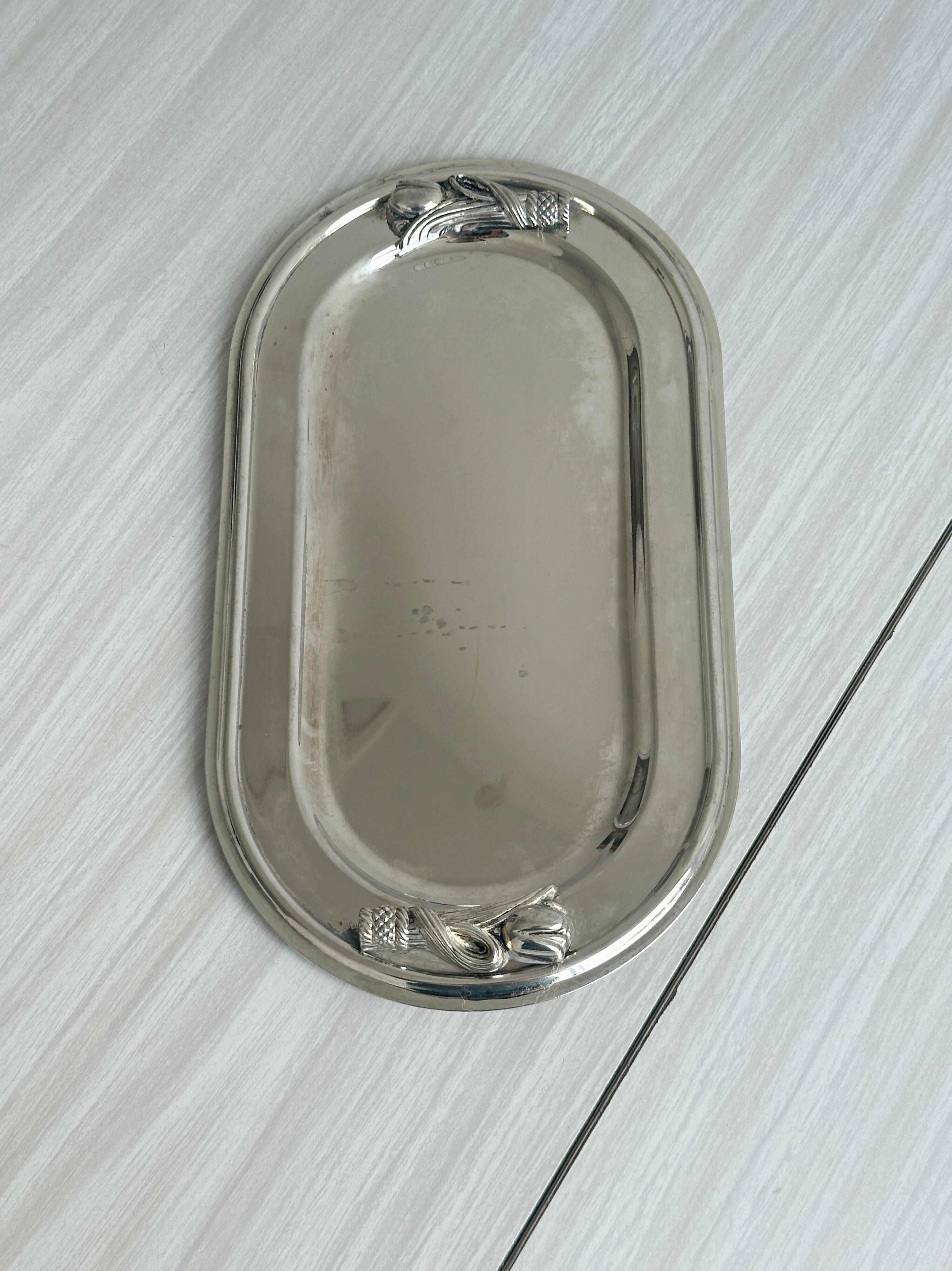 Oval metal stainless steel tray