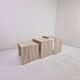 Italian 1980s Grooved Travertine Nesting Tables – Set of 3