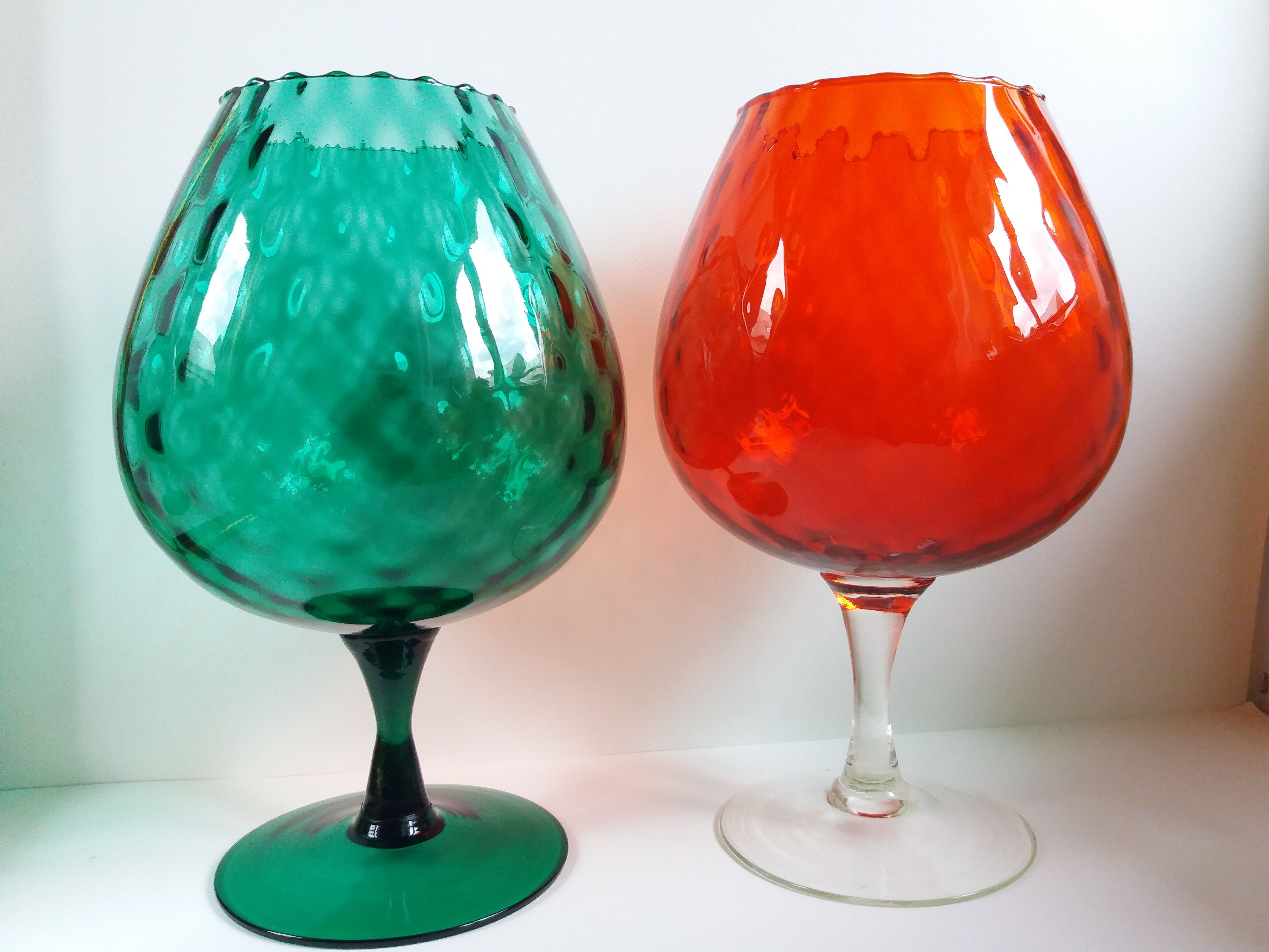 English green Empoli glass vase