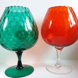 Vase verre Empoli vert anglais