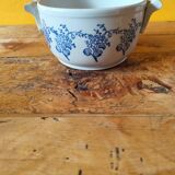 Ceramic tureen from St Uze, France - blue earthenware salad bowl