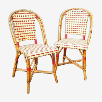 Paire chaises bistrot parisien Maison Drucker modèle Fouquet's N°1
