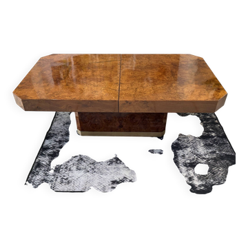 Vintage 1970s Lancel house elm burl coffee table