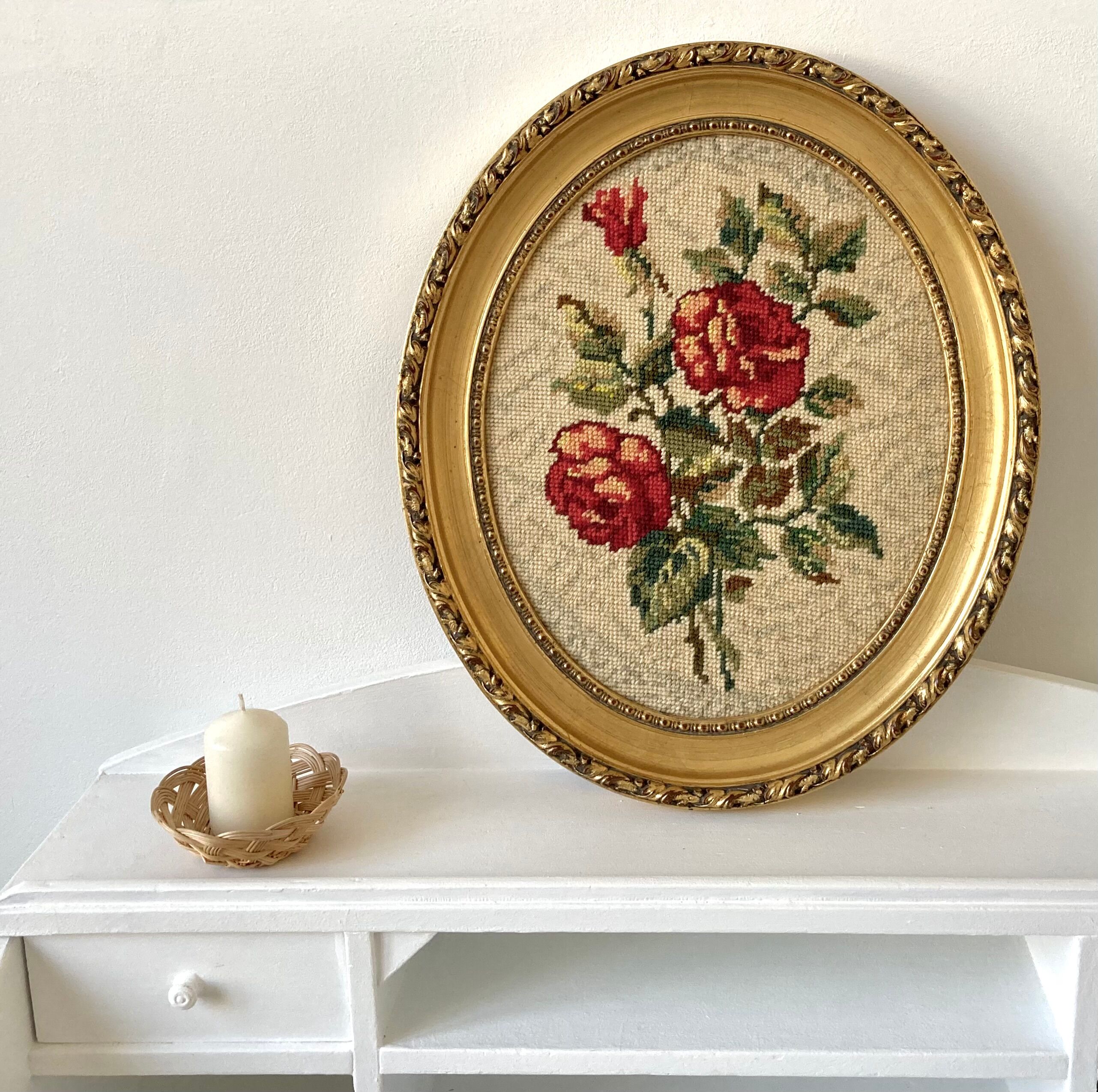 Canevas vintage motif roses