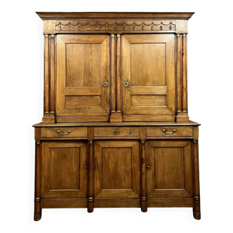 Two-body Empire period sideboard in walnut and oak circa 1800