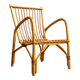 Fauteuil rotin enfant & sa peau vieux rose
