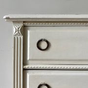 3-drawer chest of drawers in ecru wood and gray marble