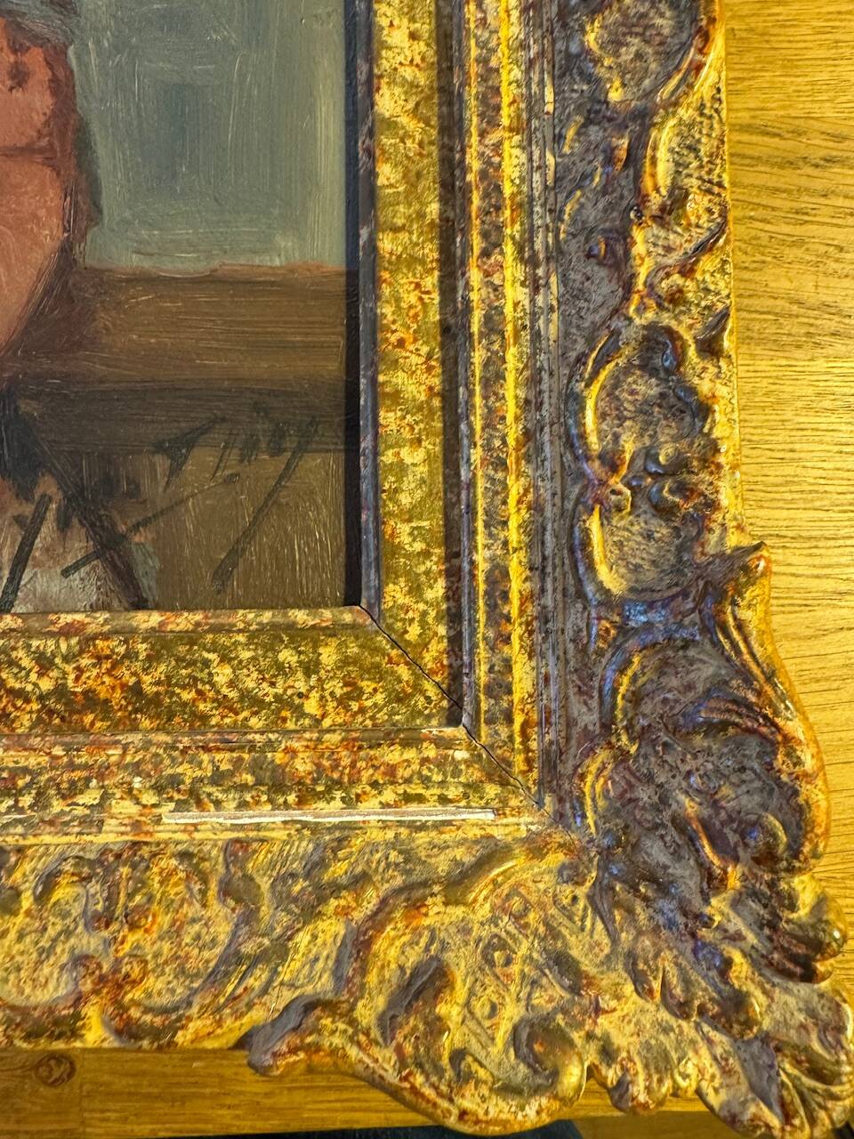 Old painting, portrait of a gypsy woman, signed Yves Diey, 20th century