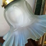 Enamelled metal swan collar lamp