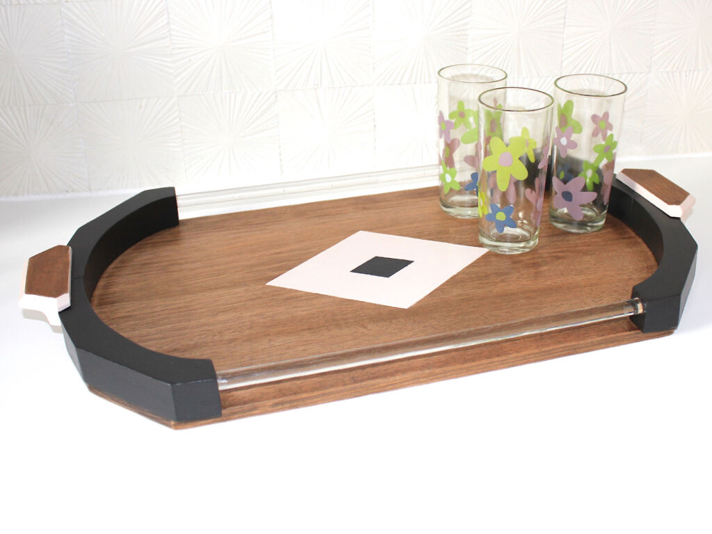Wooden art deco tray