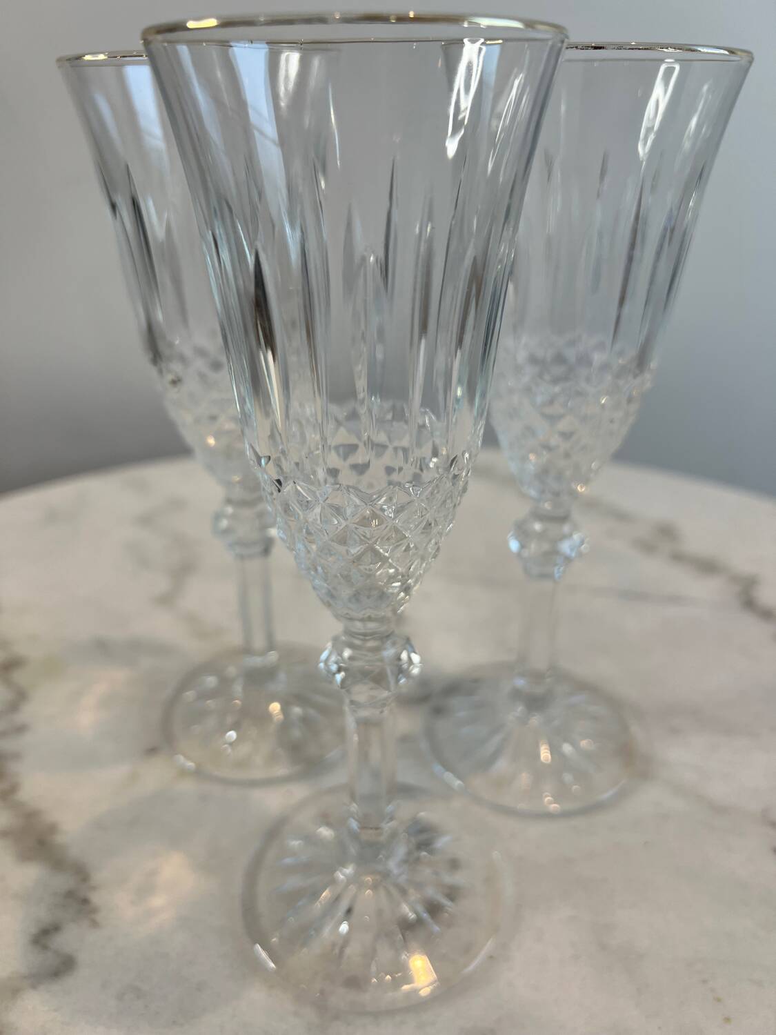 Three champagne flutes