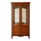 Antique cherry wood display cabinet in Louis XV style